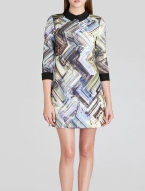 TED BAKER LONDON Mini Potton Dress Vintage Look Abstract Mini Dress 1